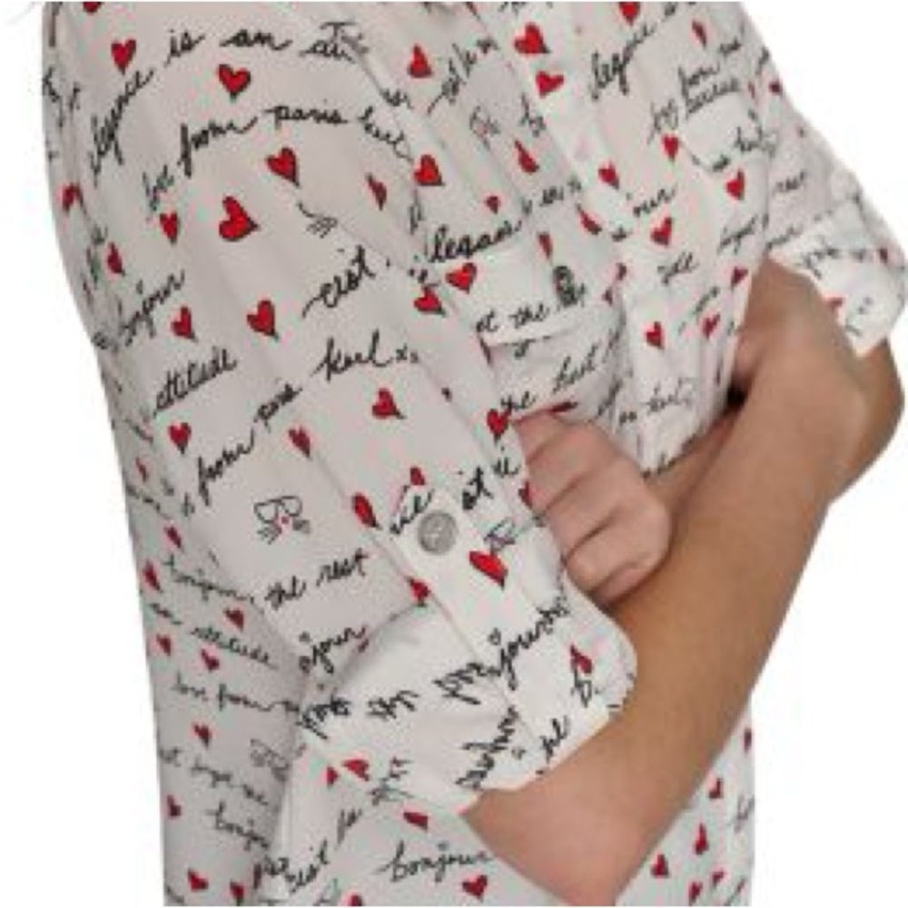 ❤️KARL LAGERFELD❤️NWT! HEARTS BLOUSE. EXCELLENT CONDITION!! - Picture 3 of 11